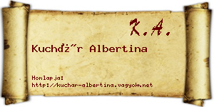 Kuchár Albertina névjegykártya